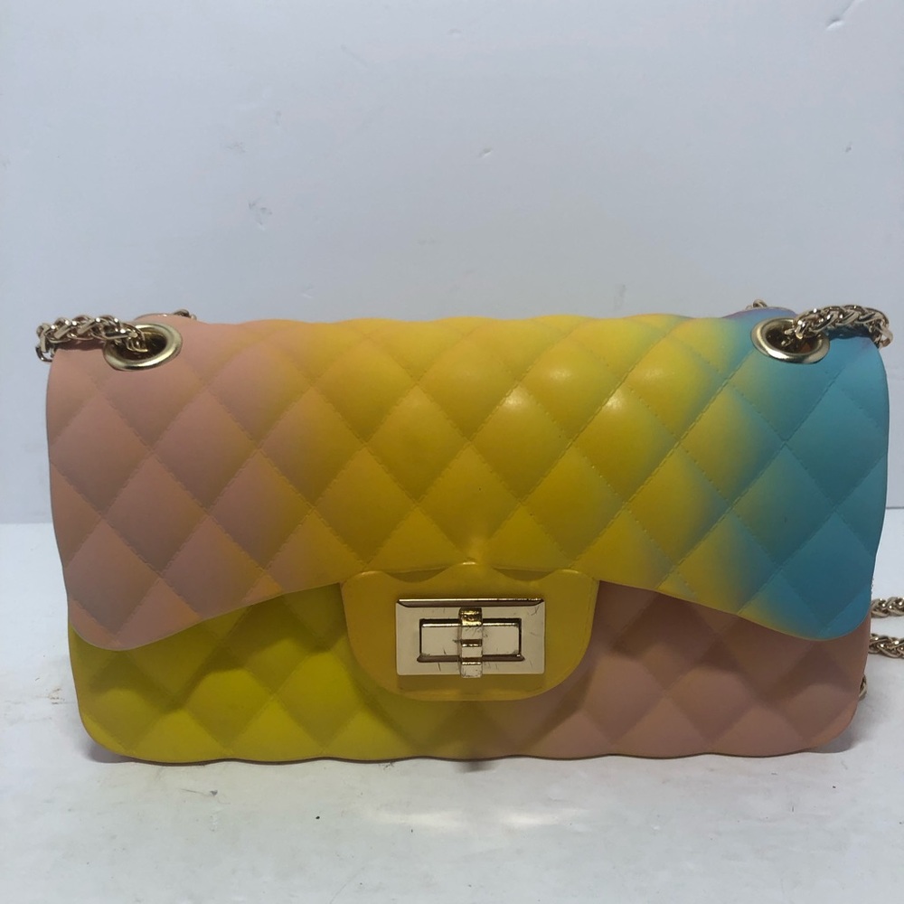 Emperia Quilted Rainbow Silicone Shoulder Bag